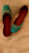 Sea Green Zari Khussa
