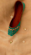 Sea Green Zari Khussa